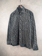 Vintage Corduroy Shirt Mens Large L Grey Long Sleeve